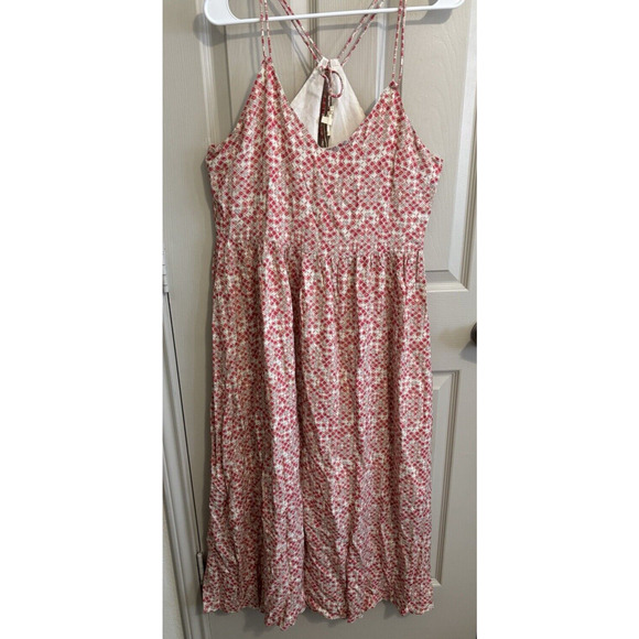 Anthropologie‎ Mystree Dress Womens Medium Red Multi Spaghetti Strap Boho (f1) - Picture 1 of 6